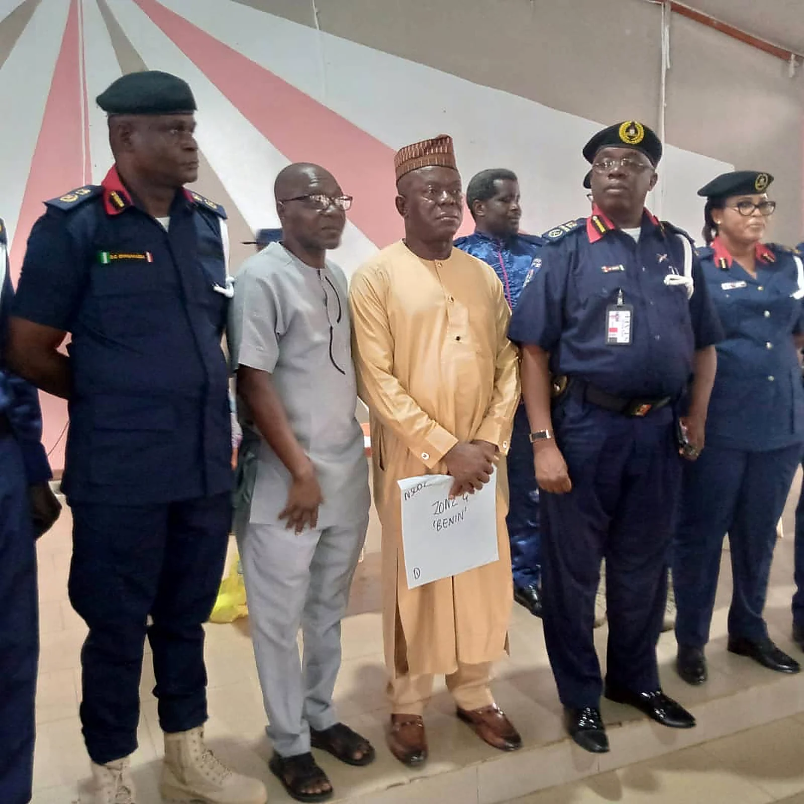 Officers of the Nigeria Security and Civil Defence Corps in uniform at a programme in Edo State